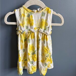 Kate Quinn sleeveless rainbow empire dress in watercolor daffodil